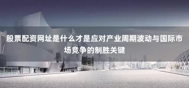 股票配资网址是什么才是应对产业周期波动与国际市场竞争的制胜关键