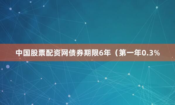 中国股票配资网债券期限6年（第一年0.3%