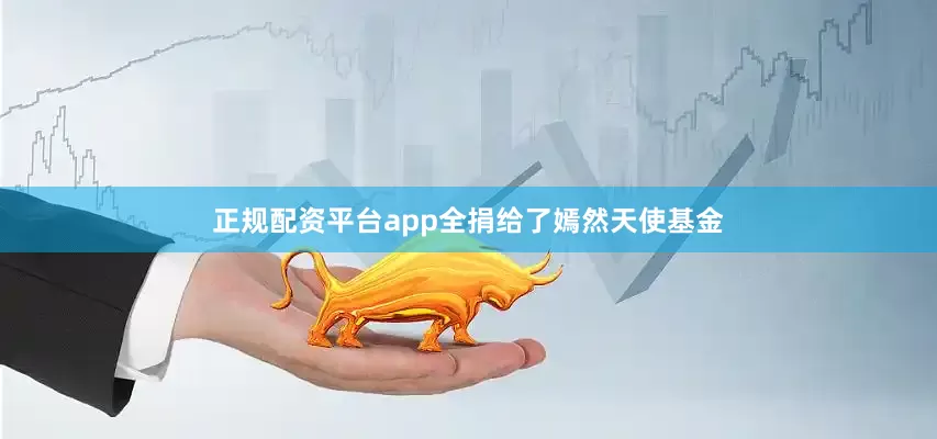 正规配资平台app全捐给了嫣然天使基金